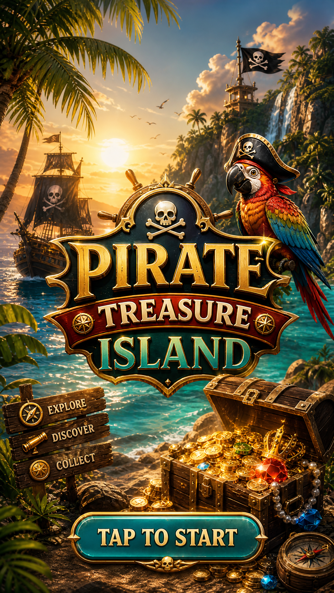 Pirate Treasure Island game screen