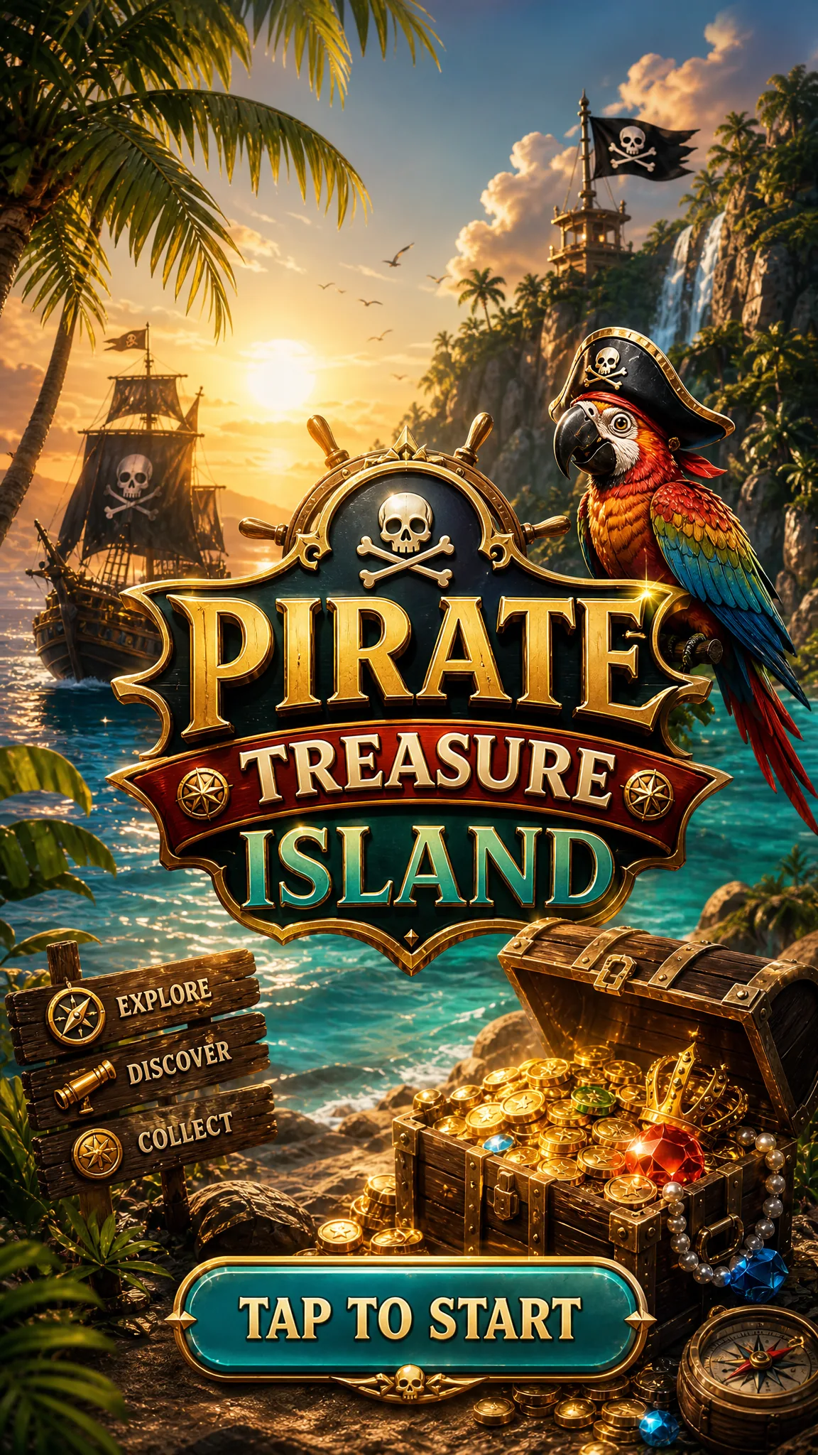 Pirate Treasure Island game screen